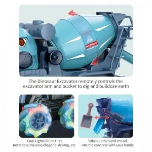 1: 14 Urban Construction Engineering Car Off Road Climbing Drifting Stunt Vehicle Kids R/C Dinosaur Toy Truck with Light & Music