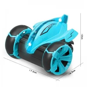 Children 4WD RC Car 360 Degrees Rotation Vehicle 27MHz Remote Control Jump up Devil Fish Stunt Car Toy with Light