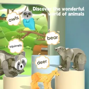 25PCS Magnetic Animals Building Tiles Toy Kids DIY Assembly Forest Theme Magnet Block Set