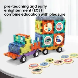 3D Construction Magnetic Tiles Building Blocks Toys for Children Brilliant Light Shadow Color Perception