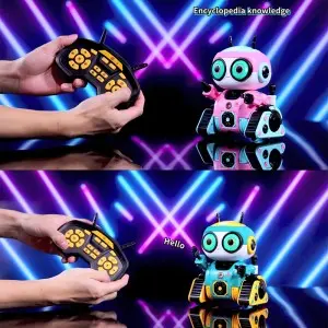 Smart Remote Control Robot – Programmable STEM Toy with LED/Weapon Modes, 5 Colors Ages 6+