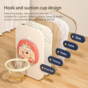 Wall Door Hook Suction Cups Basketball Stand Indoor Shooting Set Rings Throwing Game Fold Scoring Basketball Hood Toys for Kids