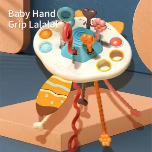 Toddler Montessori Sensory Rope Pulling Game Infant Finger Movement Skills Development Interactive Fox Pull String Toy for Baby