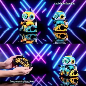 Smart Remote Control Robot – Programmable STEM Toy with LED/Weapon Modes, 5 Colors Ages 6+