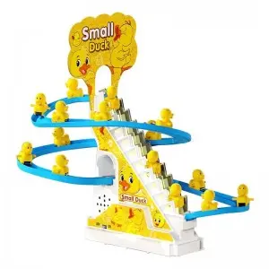 Hot Sell Little Yellow Duck Goes Up The Stairs And Down The Slide Electric Duck Track Music Lights Children’s Toys