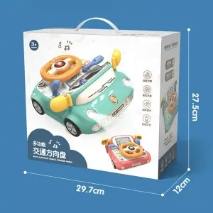 Baby Racing Car Game Driving Simulator Kids Traffic Knowledge Learning Electric Multifunctional Steering Wheel Toy for Children