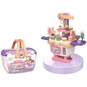30pcs Simulated Popsicle Ice Cream Doughnut Dessert Pastry Toy Set with Carrying Basket