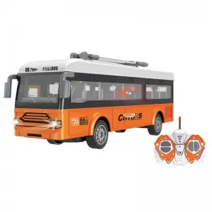 1/30 Radio Control City Tour Car Toy 4CH Children Sightseeing Bus Model Truck Kids Open Door Rc Bus Remote Control with Light