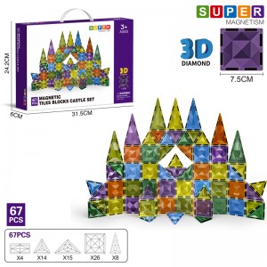 Kids DIY Assembling Set STEM Intelligent Magnetic Building Tiles Toy Parent-child Interactive