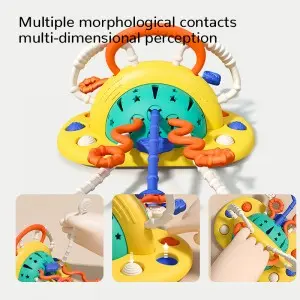 Infant Teething Comfort Toys Toddler Bubble Fidget Balls Baby Sensory Silicone Pull String Montessori Toys with Suction Cups