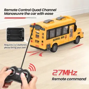 Remote Control Open Door Car Model Kids Gift 1:30 Simulation RC School Bus/ Ambulance Toys with Light