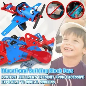 142PCS 6-in-1 DIY Building Kit Educational Construction Play Set Creative Robot Vehicle Screw and Nut Assembly Kids STEM Toy