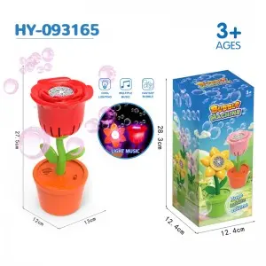 Flower Bubble Blower Machine with Music & LED Lights – Outdoor/Indoor Party Decor (4 Floral Designs)