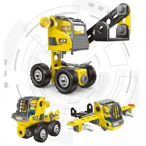 3-in-1 Screws and Nuts Connection City Construction Machinery Truck Play Kit 49pcs Creative DIY STEM Engineering Vehicle Toy