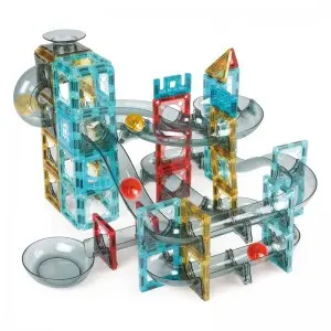 Factory Wholesale Magnetic Rolling Ball Track Toys Kids Assembling Magnet Building Tile Slot Toy