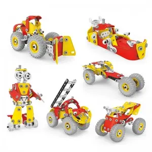 196PCS 6 in 1 Creative DIY Assembly Truck Play Kit STEM Kids Screw Nut Take Part Toys Children Educational Building Blocks Toy