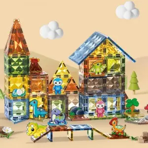 3D Diamond Animal Paradise Magnet Building Blocks Kids Educational Creative Magnetic Tiles Toys