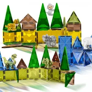 Kids DIY Assembling Magnetic Animals Tiles Building Blocks Toy Snow Oceans/ Farm/ Dinosaurs/ Forests Themes