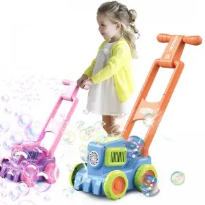 Toddler Lawn Mower Bubble Machine Toys Kids Summer Fun Outside Push Gardening Toys Automatic Bubble Maker