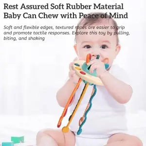 Best Selling Silicone Baby Teething Strings UFO Flying Saucer Puller Interactive Montessori Sensory Toys for Babies 6-12 Months