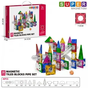 Wholesale Kids Magnetic Tile Construction Building Block Rolling Ball Track Toys