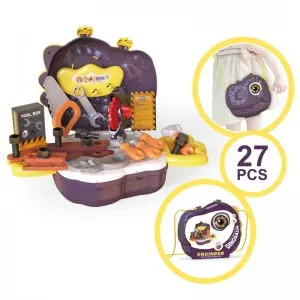 27pcs Kids Toys Tool Set Maintenance Engineer Role Play 27pcs Repair Tool Simulated Wrench Saw Screws Nuts