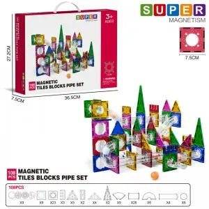 Wholesale Kids Magnetic Tile Construction Building Block Rolling Ball Track Toys