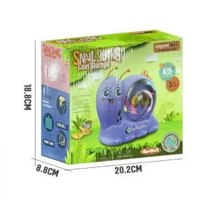 Wholesale Children Plastic Electronic Cartoon Animal ATM Money Saving Box Kids Slide Snail Coin Piggy Bank with Light and Music