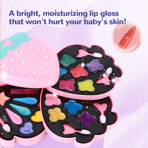 Safe Non Toxic Washable Real Cosmetic Kits Rotating Opened Makeup Tray Girls Make Up Set for Kids