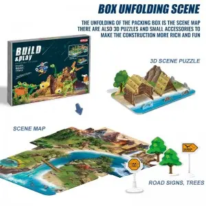 176PCS STEAM Puzzle Blocks Kit Multi Model DIY Dinosaur Assembly Toys Realistic Forest Scene STEM Toys and Building Sets For Boys