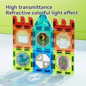 Classic Fun Marble Ball Run Track Toy DIY Construction Creative Structures Magnetic Tiles Tube Toy for Kids