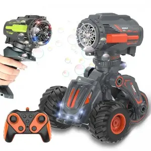 Kids Rc Electric Bubble Blowing Car Standing Deformation Function Remote Control Bubble Stunt Car Toy with Light And Music