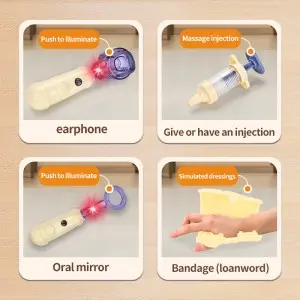 Doctor Pretend Play Kit – 42-Piece Medical Toy Set with Light/Sound, Portable Suitcase for Ages 3+