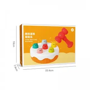 Baby Developmental Whack a Mole Cake Design Knocking Hamster Game Toy Kids Early Educational Plastic Interactive Hit Desktop Toys