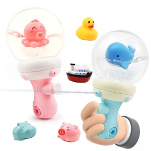 Summer Outdoor Beach Luminous Water Blaster Children Pool Toy Bath Toy Electric Cartoon Light up Handheld Water Gun Toy for Kids