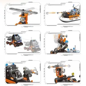172pcs City Coast Guard Building Block Set STEAM DIY Screws Nuts Assembly Truck Helicopter Boat Construction Toys for Kids