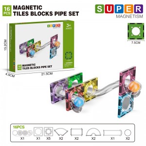 Assembling Marble Race Run Maze Ball Track Toy Kids STEM Learning 3D Clear Magnetic Tiles