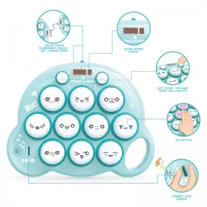 Children Educational Electronic Hamster Memory Button Game Machine Funny Coin Operated Whack A Mole Game Toy for Kids
