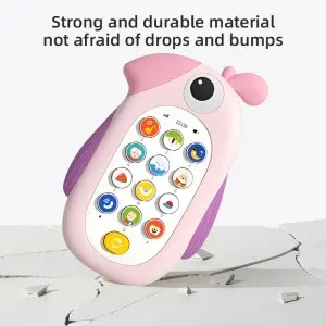 Kids First Cellphone Cute Cartoon Enlighten Musical Handset Multifunction Bilingual Chinese And English Baby Mobile Phone Toy