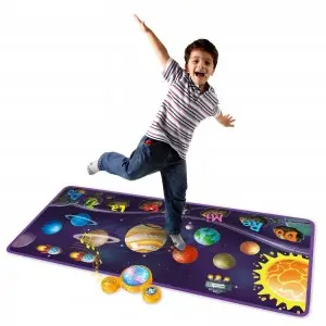 Foldable Space Planet Electronic Dance Pad – Toddlers Touch Play, Early Ed Q&A Interactive Music Mat for Kids