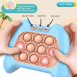 Stress Relief Sensory Bubble Fast Push Pop Fidget Toys Kids Reactivity Training Light up Electronic Handled Game Console Toys