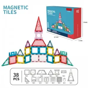 Creative Magnetic Tiles Toys Children Educational Castle Building Block Sets for Wholesale