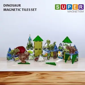 STEM Montessori 3D Dinosaur Magnetic Tiles Building Block Toy for Toddler Gift