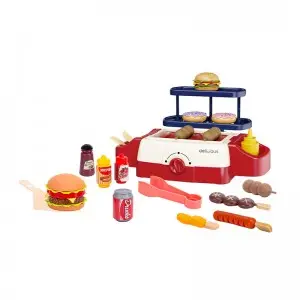 Kids Simulated Acousto-optic BBQ Grill Toy Set Educational Barbecue Cooking Kitchen Toy