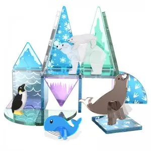Marine Animal Magnetic Tiles Set Kids Creative Enlighten DIY Construction Magnetic Block Toys