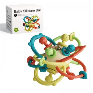 Infant Teething Relief Chew Toy Newborn Easy Grasp Ball Teether Developmental Activity Sensory Silicone Rattles Baby Toys