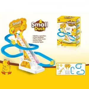 Hot Sell Little Yellow Duck Goes Up The Stairs And Down The Slide Electric Duck Track Music Lights Children’s Toys
