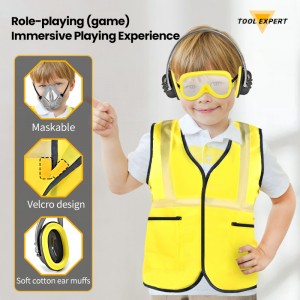 48pcs Plastic Electric Repair Tool Toy Set with big portable tool box Kids Engineer Role Playing Props cosplay Clothing Vest