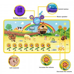 Toddler Music Learning Mat with 9 Farm Sounds & Q&A Mode – Interactive Educational Toy Gift Ages 1-3