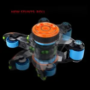 360 Degrees Rotation Remote Control Vehicle Toys USB Rechargeable Deformation Rc Stunt Car with Cool Light